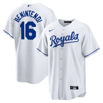 Men's Kansas City Royals #16 Andrew Benintendi White Cool Base Stitched Jersey Men's Kansas City Royals #16 Andrew Benintendi White Cool Base Stitched Jersey