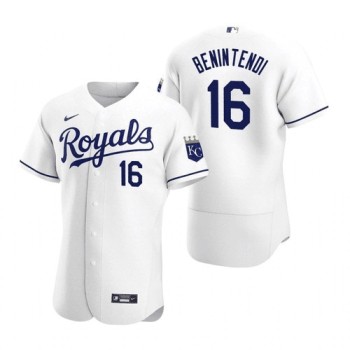Men's Kansas City Royals #16 Andrew Benintendi White Flex Base Stitched Jersey Men's Kansas City Royals #16 Andrew Benintendi White Flex Base Stitched Jersey