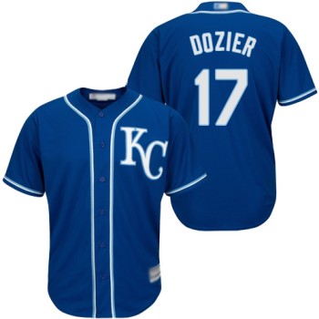Men's Kansas City Royals #17 Hunter Dozier Blue Cool Base Stitched MLB Jersey Men's Kansas City Royals #17 Hunter Dozier Blue Cool Base Stitched MLB Jersey