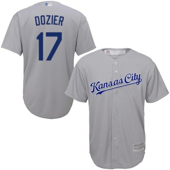 Men's Kansas City Royals #17 Hunter Dozier Grey Cool Base Stitched MLB Jersey Men's Kansas City Royals #17 Hunter Dozier Grey Cool Base Stitched MLB Jersey