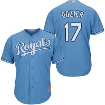 Men's Kansas City Royals #17 Hunter Dozier Little Blue Cool Base Stitched MLB Jersey Men's Kansas City Royals #17 Hunter Dozier Little Blue Cool Base Stitched MLB Jersey