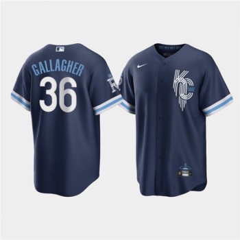 Men's Kansas City Royals #36 Cam Gallagher 2022 Navy City Connect Cool Base Stitched Jersey Men's Kansas City Royals #36 Cam Gallagher 2022 Navy City Connect Cool Base Stitched Jersey