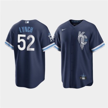Men's Kansas City Royals #52 Daniel Lynch 2022 Navy City Connect Cool Base Stitched Jersey Men's Kansas City Royals #52 Daniel Lynch 2022 Navy City Connect Cool Base Stitched Jersey