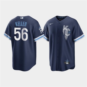 Men's Kansas City Royals #56 Brad Keller 2022 Navy City Connect Cool Base Stitched Jersey Men's Kansas City Royals #56 Brad Keller 2022 Navy City Connect Cool Base Stitched Jersey