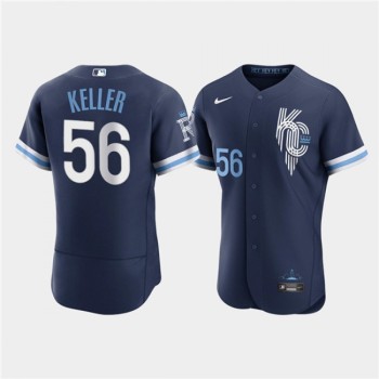 Men's Kansas City Royals #56 Brad Keller 2022 Navy City Connect Flex Base Stitched MLB Jersey Men's Kansas City Royals #56 Brad Keller 2022 Navy City Connect Flex Base Stitched MLB Jersey