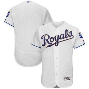Men's Kansas City Royals Blank White/Gold Flex Base Stitched Jersey Men's Kansas City Royals Blank White/Gold Flex Base Stitched Jersey