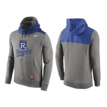 Men's Kansas City Royals Gray Cooperstown Collection Hybrid Pullover Hoodie Men's Kansas City Royals Gray Cooperstown Collection Hybrid Pullover Hoodie