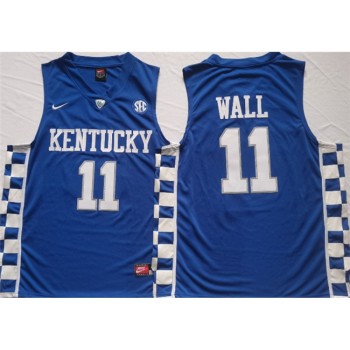 Men's Kentucky Wildcats #11 John Wall Blue Stitched Jersey
