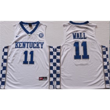 Men's Kentucky Wildcats #11 John Wall White Stitched Jersey Men's Kentucky Wildcats #11 John Wall White Stitched Jersey