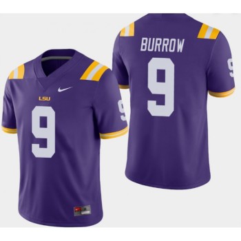 Men's LSU Tigers #9 Joe Burrow Purple Stitched NCAA Jersey