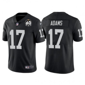 Men's Las Vegas Raiders #17 Davante Adams Black With 60th Anniversary Patch Vapor Limited Stitched Jersey Men's Las Vegas Raiders #17 Davante Adams Black With 60th Anniversary Patch Vapor Limited Stitched Jersey