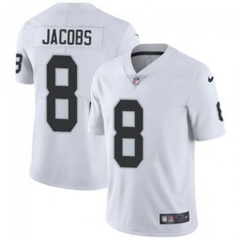 Men's Las Vegas Raiders #8 Josh Jacobs White Vapor Limited Stitched Jersey Men's Las Vegas Raiders #8 Josh Jacobs White Vapor Limited Stitched Jersey