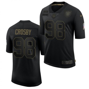Men's Las Vegas Raiders #98 Maxx Crosby Black 2020 Salute To Service Limited Stitched Jersey Men's Las Vegas Raiders #98 Maxx Crosby Black 2020 Salute To Service Limited Stitched Jersey