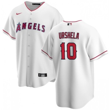 Men's Los Angeles Angels #10 Gio Urshela White Cool Base Stitched Jersey Men's Los Angeles Angels #10 Gio Urshela White Cool Base Stitched Jersey