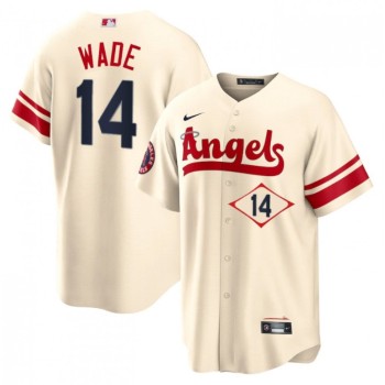 Men's Los Angeles Angels #14 Tyler Wade 2022 Cream City Connect Cool Base Stitched Jersey Men's Los Angeles Angels #14 Tyler Wade 2022 Cream City Connect Cool Base Stitched Jersey