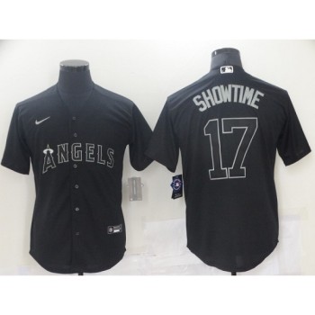 Men's Los Angeles Angels #17 Shohei Ohtani Black Cool Base Stitched Baseball Jersey Men's Los Angeles Angels #17 Shohei Ohtani Black Cool Base Stitched Baseball Jersey