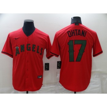 Men's Los Angeles Angels #17 Shohei Ohtani Red Memorial Day Cool Base Stitched Jersey Men's Los Angeles Angels #17 Shohei Ohtani Red Memorial Day Cool Base Stitched Jersey