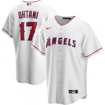Men's Los Angeles Angels #17 Shohei Ohtani White Cool Base Stitched Jersey Men's Los Angeles Angels #17 Shohei Ohtani White Cool Base Stitched Jersey
