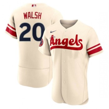 Men's Los Angeles Angels #20 Jared Walsh 2022 Cream City Connect Flex Base Stitched Jersey Men's Los Angeles Angels #20 Jared Walsh 2022 Cream City Connect Flex Base Stitched Jersey