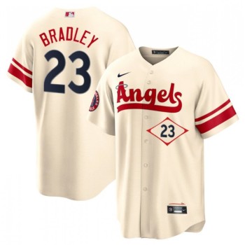 Men's Los Angeles Angels #23 Archie Bradley 2022 Cream City Connect Cool Base Stitched Jersey Men's Los Angeles Angels #23 Archie Bradley 2022 Cream City Connect Cool Base Stitched Jersey