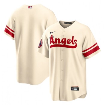Men's Los Angeles Angels Blank 2022 Cream City Connect Cool Base Stitched Jersey Men's Los Angeles Angels Blank 2022 Cream City Connect Cool Base Stitched Jersey