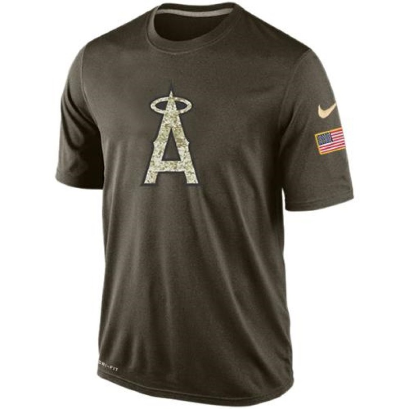 Men's Los Angeles Angels Salute To Service Nike Dri-FiT T-Shirt Men's Los Angeles Angels Salute To Service Nike Dri-FiT T-Shirt