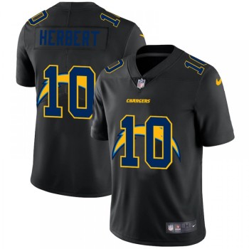 Men's Los Angeles Chargers #10 Justin Herbert Black Shadow Logo Limited Stitched Jersey Men's Los Angeles Chargers #10 Justin Herbert Black Shadow Logo Limited Stitched Jersey