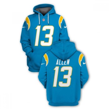 Men's Los Angeles Chargers #13 Keenan Allen 2021 Blue Pullover Hoodie Men's Los Angeles Chargers #13 Keenan Allen 2021 Blue Pullover Hoodie