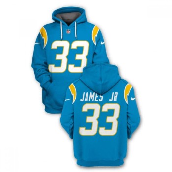Men's Los Angeles Chargers #33 Derwin James JR 2021 Blue Pullover Hoodie Men's Los Angeles Chargers #33 Derwin James JR 2021 Blue Pullover Hoodie