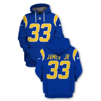 Men's Los Angeles Chargers #33 Derwin James JR 2021 Royal Pullover Hoodie Men's Los Angeles Chargers #33 Derwin James JR 2021 Royal Pullover Hoodie