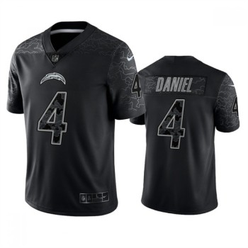 Men's Los Angeles Chargers #4 Chase Daniel Black Reflective Limited Stitched Football Jersey Men's Los Angeles Chargers #4 Chase Daniel Black Reflective Limited Stitched Football Jersey