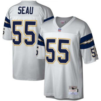 Men's Los Angeles Chargers #55 Junior Seau White Limited Stitched Jersey Men's Los Angeles Chargers #55 Junior Seau White Limited Stitched Jersey