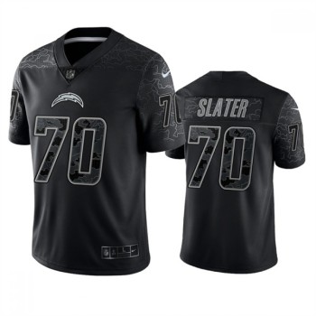 Men's Los Angeles Chargers #70 Rashawn Slater Black Reflective Limited Stitched Football Jersey Men's Los Angeles Chargers #70 Rashawn Slater Black Reflective Limited Stitched Football Jersey