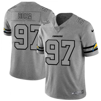 Men's Los Angeles Chargers #97 Joey Bosa 2019 Gray Gridiron Team Logo Stitched NFL Jersey Men's Los Angeles Chargers #97 Joey Bosa 2019 Gray Gridiron Team Logo Stitched NFL Jersey