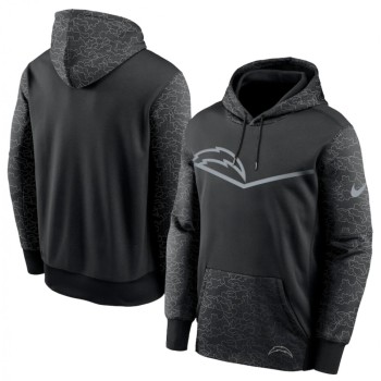 Men's Los Angeles Chargers Black Reflective Therma Hoodie Men's Los Angeles Chargers Black Reflective Therma Hoodie