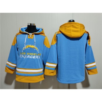 Men's Los Angeles Chargers Blank Blue Ageless Must-Have Lace-Up Pullover Hoodie Men's Los Angeles Chargers Blank Blue Ageless Must-Have Lace-Up Pullover Hoodie