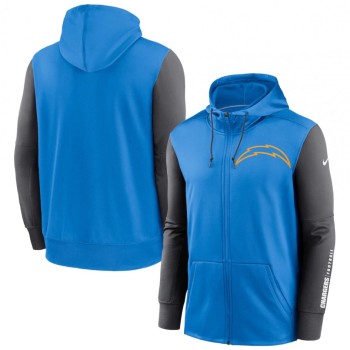 Men's Los Angeles Chargers Blue/Charcoal Fan Gear Mascot Performance Full-Zip Hoodie Men's Los Angeles Chargers Blue/Charcoal Fan Gear Mascot Performance Full-Zip Hoodie