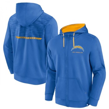 Men's Los Angeles Chargers Blue Defender Evo Full-Zip Hoodie Men's Los Angeles Chargers Blue Defender Evo Full-Zip Hoodie