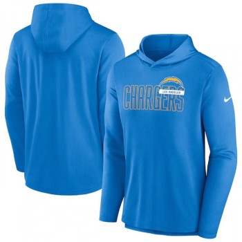 Men's Los Angeles Chargers Blue Lightweight Performance Hoodie Men's Los Angeles Chargers Blue Lightweight Performance Hoodie