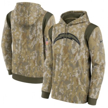 Men's Los Angeles Chargers Camo 2021 Salute To Service Therma Performance Pullover Hoodie Men's Los Angeles Chargers Camo 2021 Salute To Service Therma Performance Pullover Hoodie