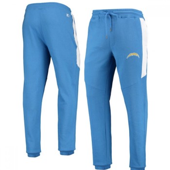 Men's Los Angeles Chargers Starter Royal /White Goal Post Fleece Pants Men's Los Angeles Chargers Starter Royal /White Goal Post Fleece Pants