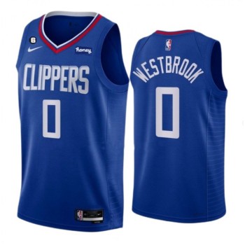 Men's Los Angeles Clippers #0 Russell Westbrook Blue Stitched Jersey Men's Los Angeles Clippers #0 Russell Westbrook Blue Stitched Jersey