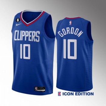 Men's Los Angeles Clippers #10 Eric Gordon Blue Icon Edition With No.6 Patch Stitched Jersey Men's Los Angeles Clippers #10 Eric Gordon Blue Icon Edition With No.6 Patch Stitched Jersey