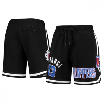 Men's Los Angeles Clippers #13 Paul George Black Shorts Men's Los Angeles Clippers #13 Paul George Black Shorts