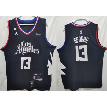 Men's Los Angeles Clippers #13 Paul George Black Stitched Jersey Men's Los Angeles Clippers #13 Paul George Black Stitched Jersey