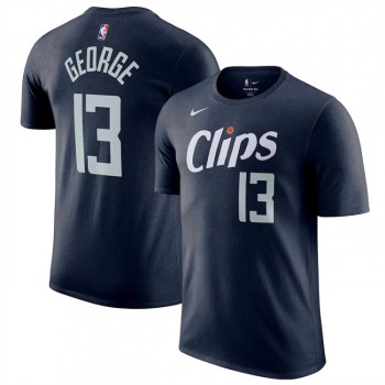 Men's Los Angeles Clippers #13 Paul George Navy 2023/24 City Edition Name & Number T-Shirt Men's Los Angeles Clippers #13 Paul George Navy 2023/24 City Edition Name & Number T-Shirt