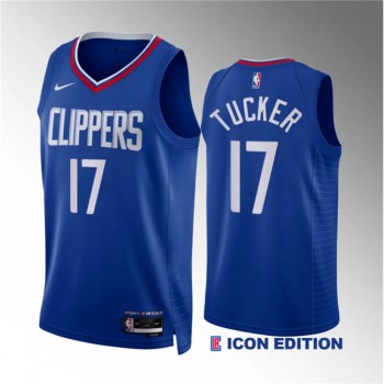 Men's Los Angeles Clippers #17 P.j. Tucker Blue Icon Edition Stitched Jersey Men's Los Angeles Clippers #17 P.j. Tucker Blue Icon Edition Stitched Jersey