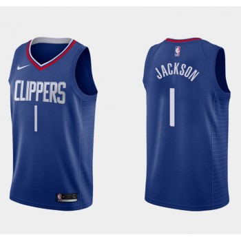 Men's Los Angeles Clippers #1 Reggie Jackson Royal Icon Edition Stitched Basketball Jersey Men's Los Angeles Clippers #1 Reggie Jackson Royal Icon Edition Stitched Basketball Jersey