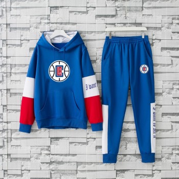 Men's Los Angeles Clippers 2019 Blue Tracksuits Hoodie Suit Men's Los Angeles Clippers 2019 Blue Tracksuits Hoodie Suit