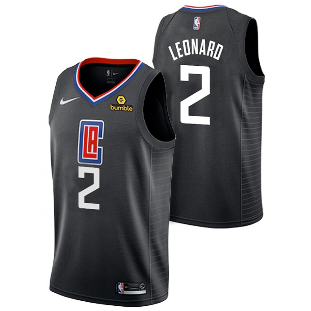 Men's Los Angeles Clippers #2 Kawhi Leonard Black Stitched NBA Jersey